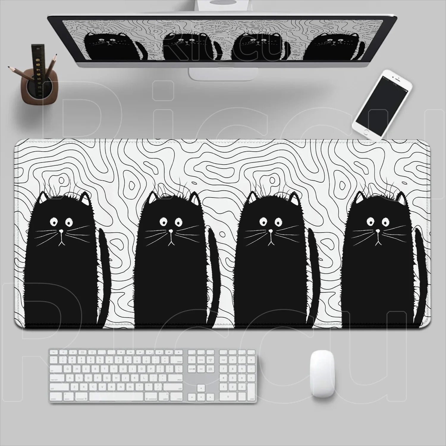 New Original Mouse Pad Anime Cute Cat Mousepad 400x700mm Large Keyboard Mats Kawaii Desk Mat Company Desk Pad for Gift Mousepads