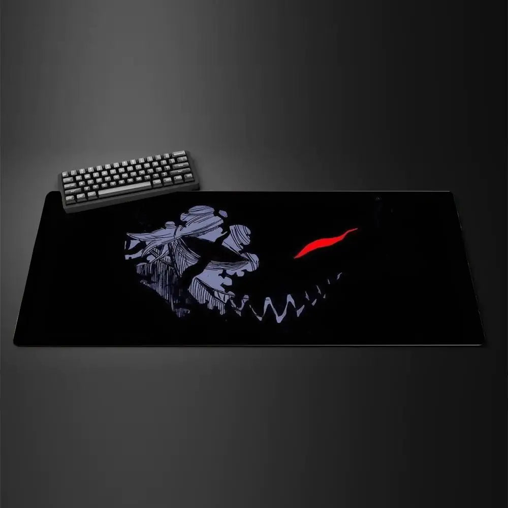 Black Mouse Pad  large mousemat computer gamer office stitched edge keyboard desk mat washable non-slip