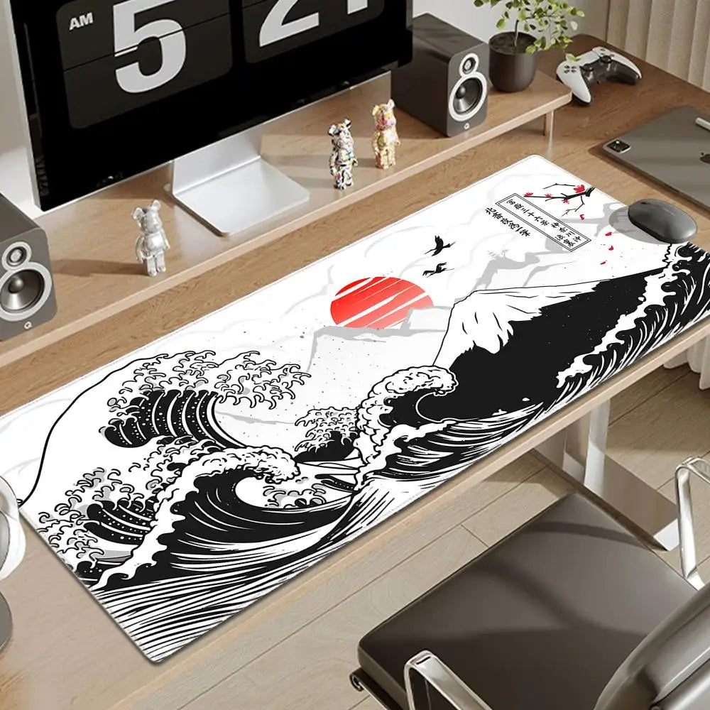 Computer Art Mouse Pad Japan The Great Wave of Kanagawa Large Gaming Mousepad Gamer XL Rubber Otaku Keyboard Pad Laptop Desk Mat