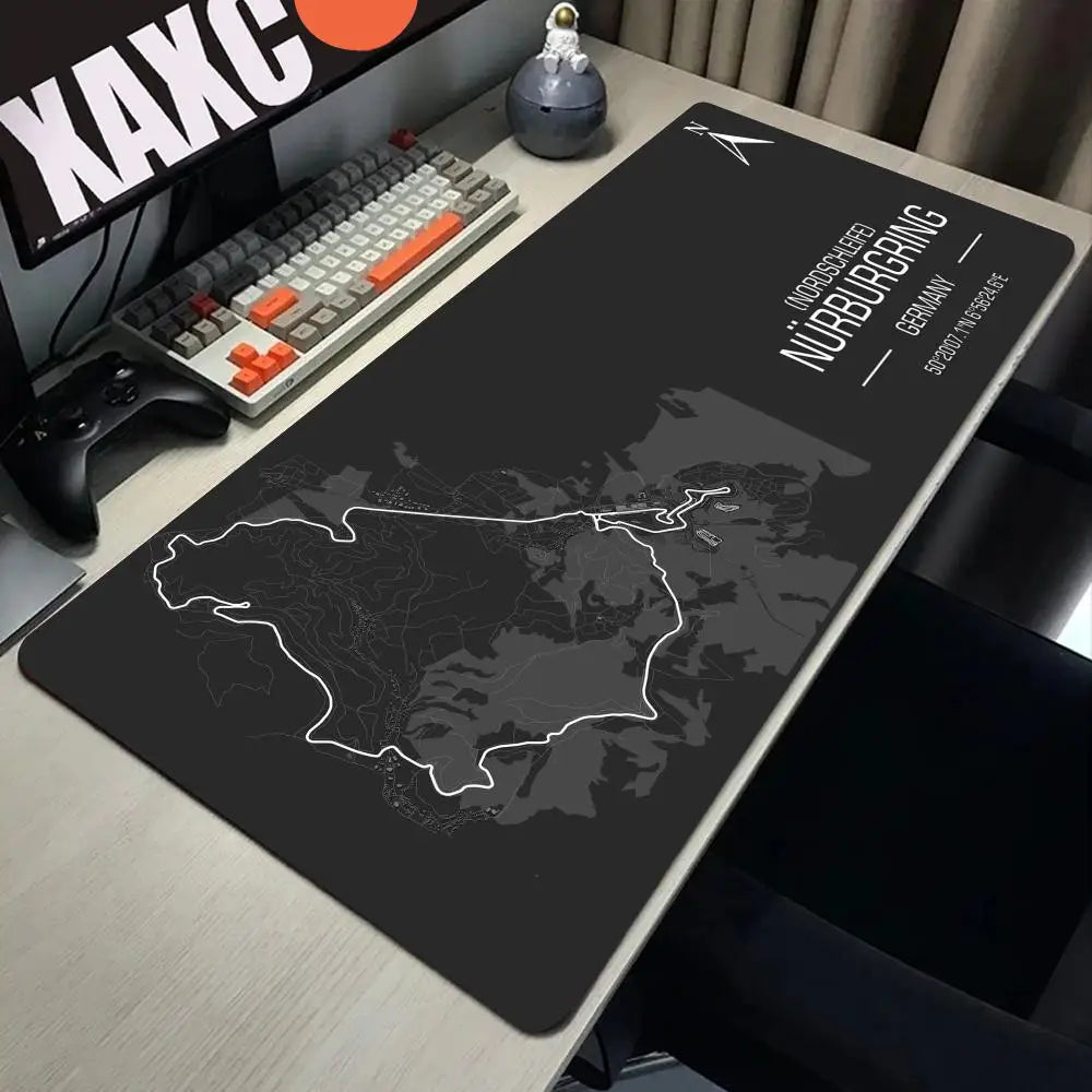 Formula 1 Racing Circuit Mouse Pad Desk Mouse Pad Cute HD Desk Pad Extended Gaming Keyboard Mats Large XXL Gamer Mousepad 90x40