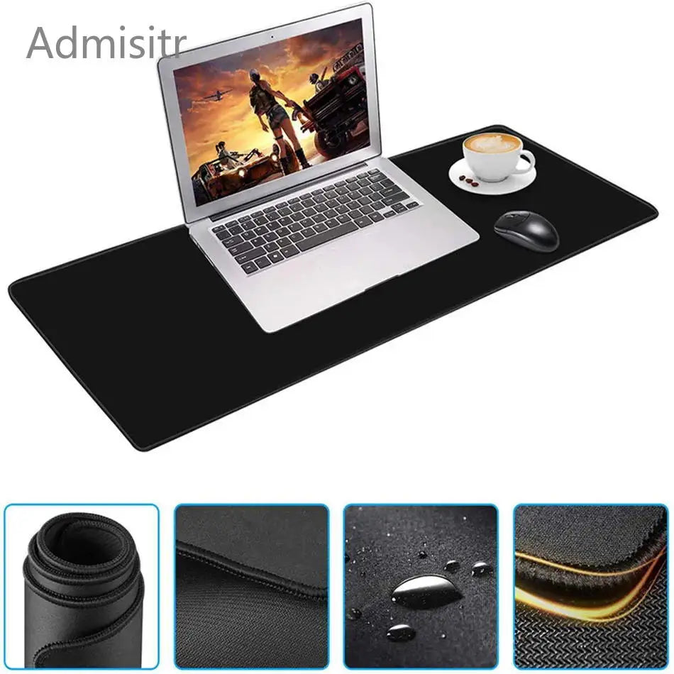 XXL Desk Mat Black And White Strata Liquid Mousepad Large Abstract Mouse Pad Gaming Deskmat With Lockedge Office Non-slip Carpet