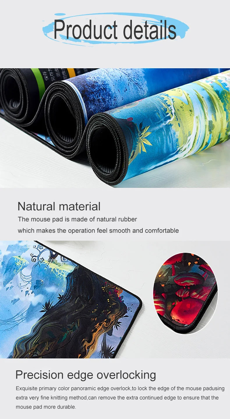 Persian Carpet Mysterious Retro Mouse Pad Pc Gamer Mousepad Rubber Mouse Mat Gaming Speed Keyboard Pads Office Rubber Desk Mat