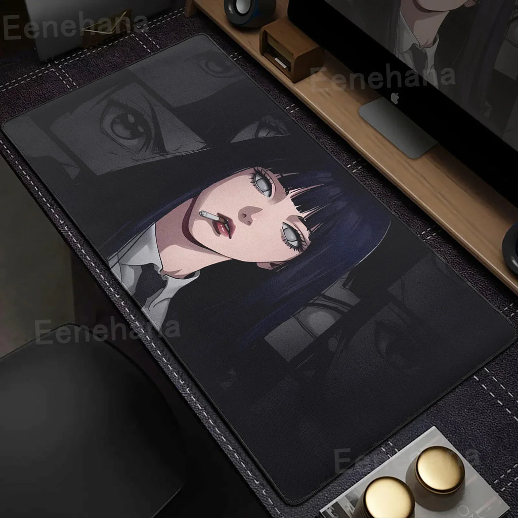 ftvae Devil Mask Rubber Mousepad Anime Goth Girls Gaming Mouse Mat Gamer Locking Edge Computer Mouse Pad Big Office HD Print Des