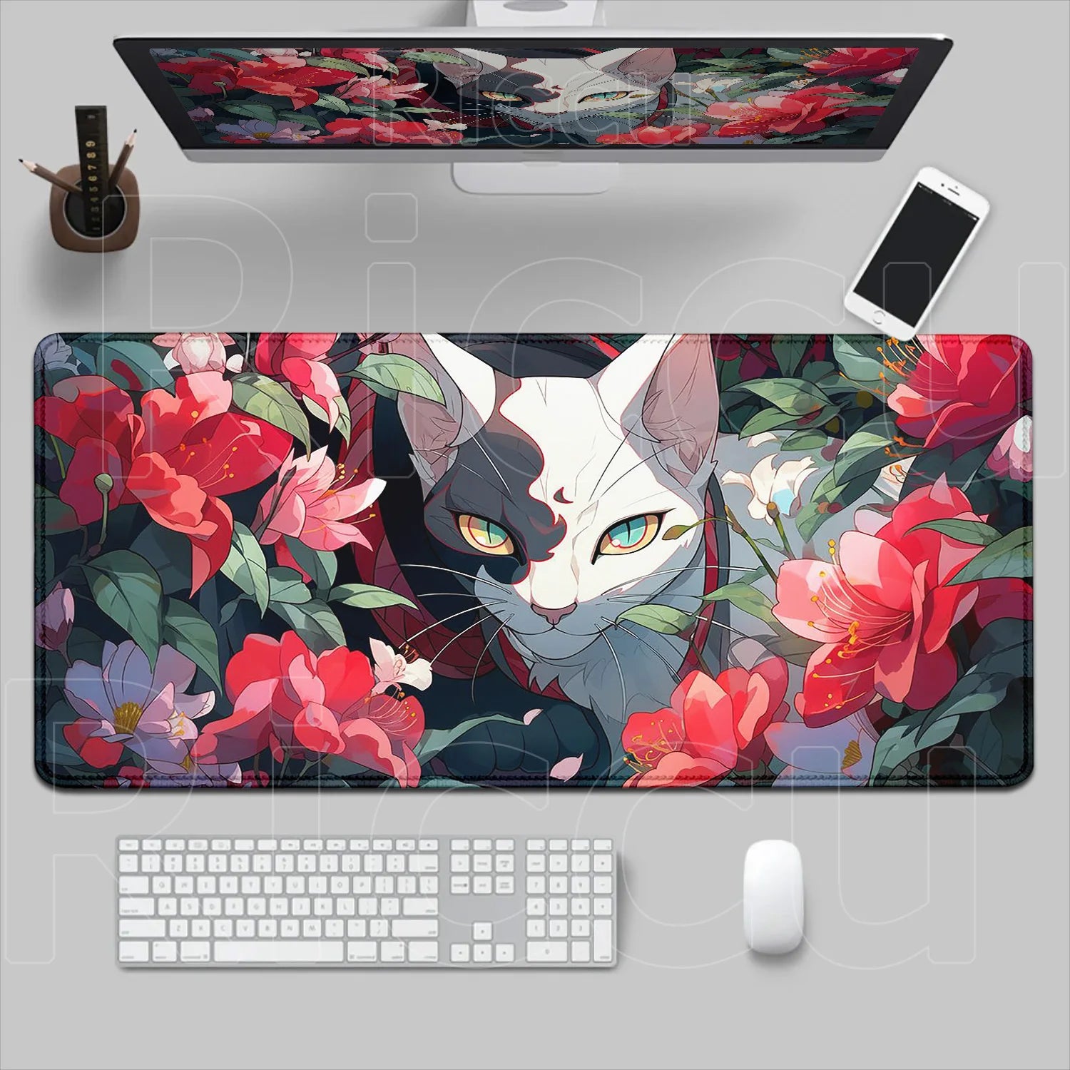 New Original Mouse Pad Anime Cute Cat Mousepad 400x700mm Large Keyboard Mats Kawaii Desk Mat Company Desk Pad for Gift Mousepads