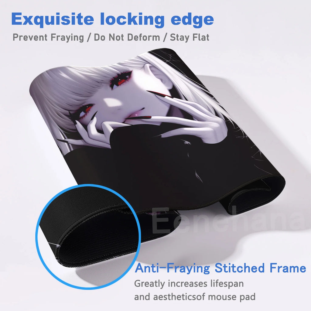 ftvae Devil Mask Rubber Mousepad Anime Goth Girls Gaming Mouse Mat Gamer Locking Edge Computer Mouse Pad Big Office HD Print Des