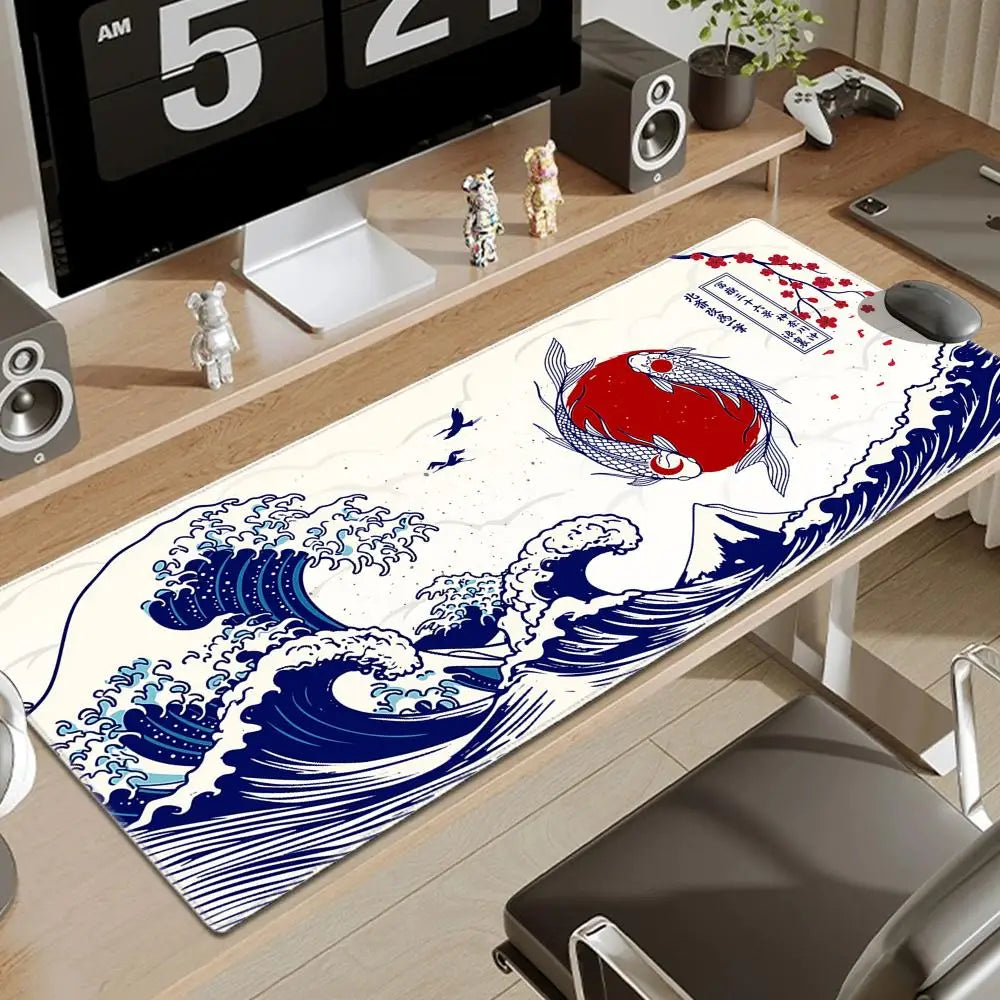Computer Art Mouse Pad Japan The Great Wave of Kanagawa Large Gaming Mousepad Gamer XL Rubber Otaku Keyboard Pad Laptop Desk Mat