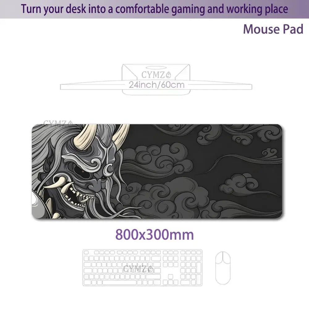 Japanese Ghost samurai gaming Mouse Pad Desk Mat rubber anti-slip Durable desk accessories Keyboard desktop pads maus pad rug