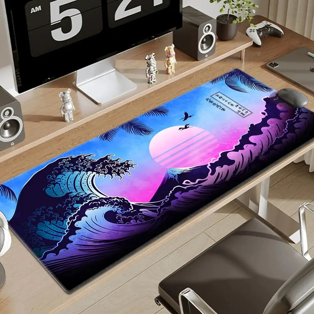 Computer Art Mouse Pad Japan The Great Wave of Kanagawa Large Gaming Mousepad Gamer XL Rubber Otaku Keyboard Pad Laptop Desk Mat