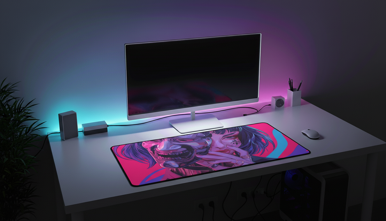 40x90cm Gaming Samurai Oni Mouse Pad Japan Mask Girl Deskmat Large Gamer Professional Premium Mousepad Speed Control Accessories