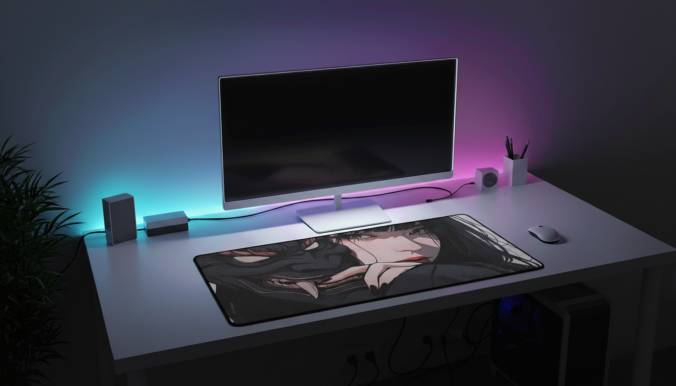 40x90cm Gaming Samurai Oni Mouse Pad Japan Mask Girl Deskmat Large Gamer Professional Premium Mousepad Speed Control Accessories