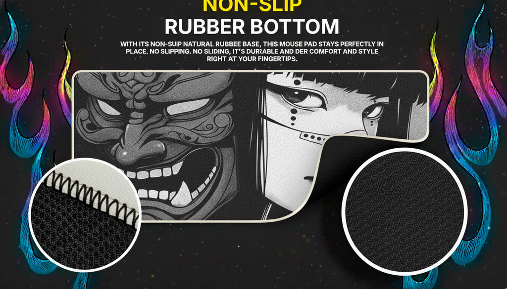 40x90cm Gaming Samurai Oni Mouse Pad Japan Mask Girl Deskmat Large Gamer Professional Premium Mousepad Speed Control Accessories