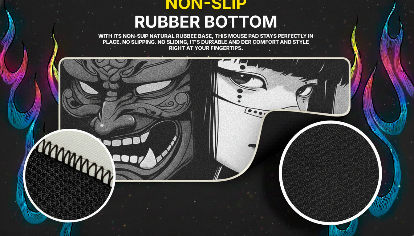 40x90cm Gaming Samurai Oni Mouse Pad Japan Mask Girl Deskmat Large Gamer Professional Premium Mousepad Speed Control Accessories