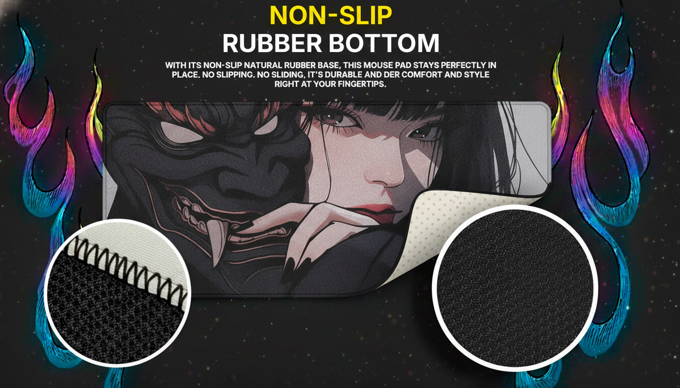 40x90cm Gaming Samurai Oni Mouse Pad Japan Mask Girl Deskmat Large Gamer Professional Premium Mousepad Speed Control Accessories