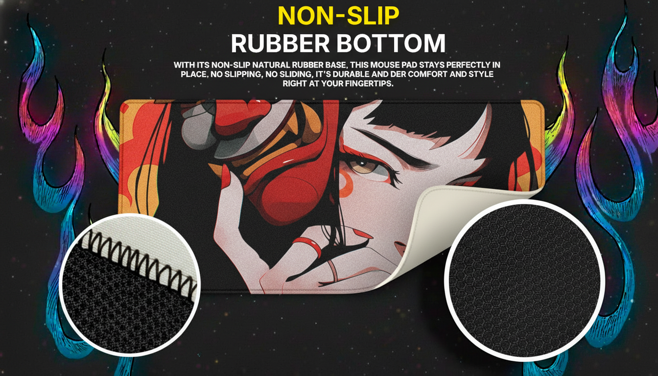 40x90cm Gaming Samurai Oni Mouse Pad Japan Mask Girl Deskmat Large Gamer Professional Premium Mousepad Speed Control Accessories