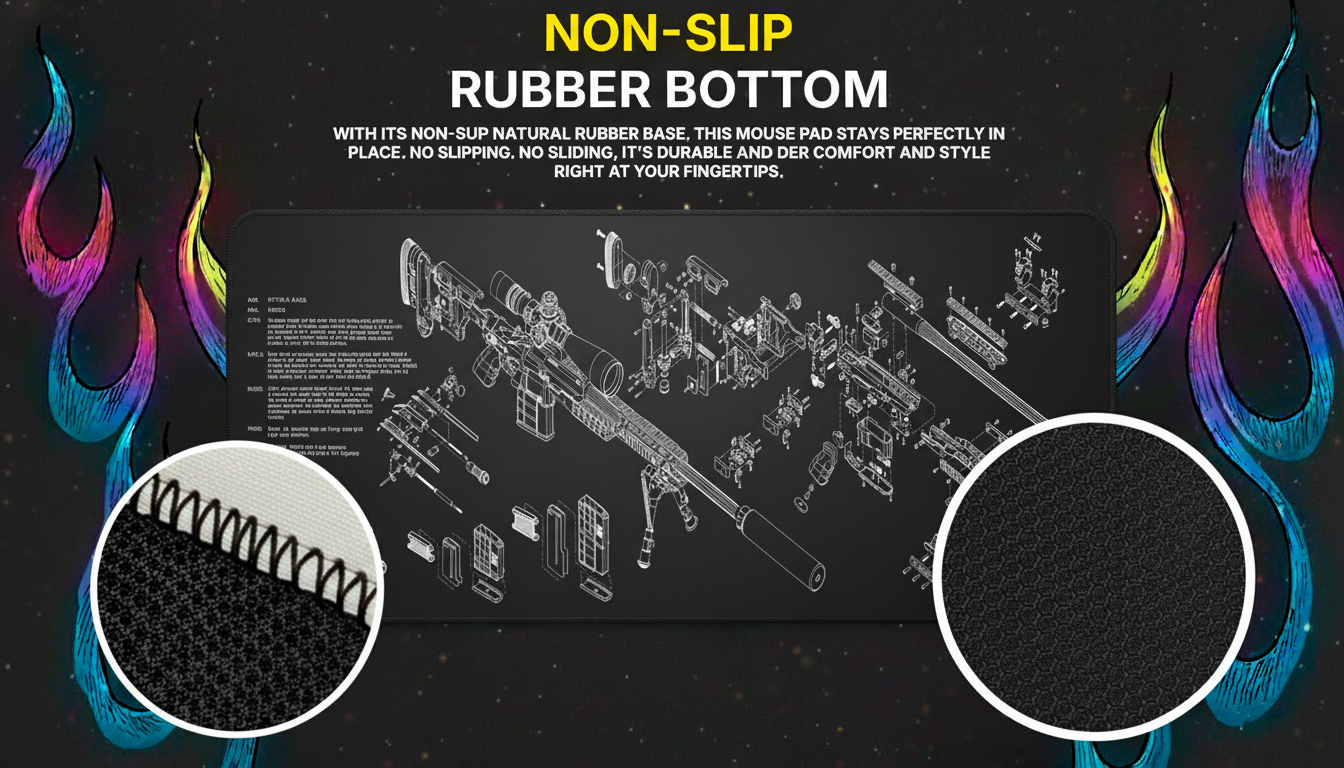 Black and White Guns Gaming Mouse Pad Large Non-slip Rubber Base Seamed Edge 900x400 PC Tablet Mat Mousepad Gamer Office Carpet