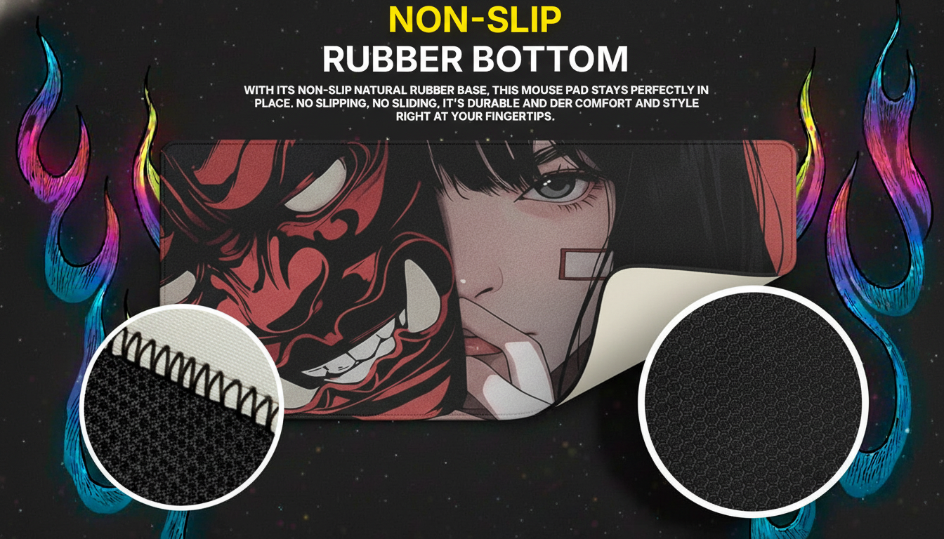 40x90cm Gaming Samurai Oni Mouse Pad Japan Mask Girl Deskmat Large Gamer Professional Premium Mousepad Speed Control Accessories