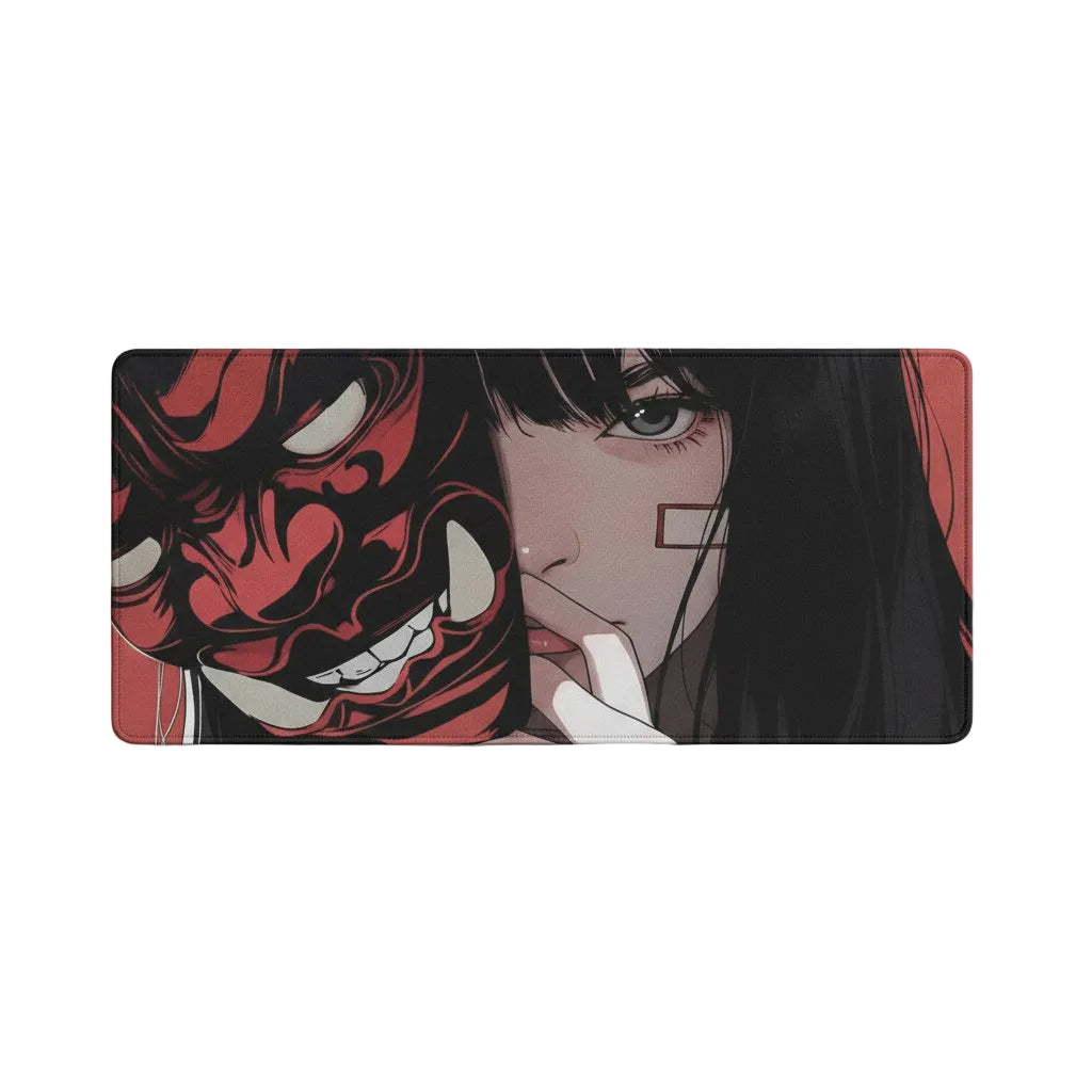 40x90cm Gaming Samurai Oni Mouse Pad Japan Mask Girl Deskmat Large Gamer Professional Premium Mousepad Speed Control Accessories