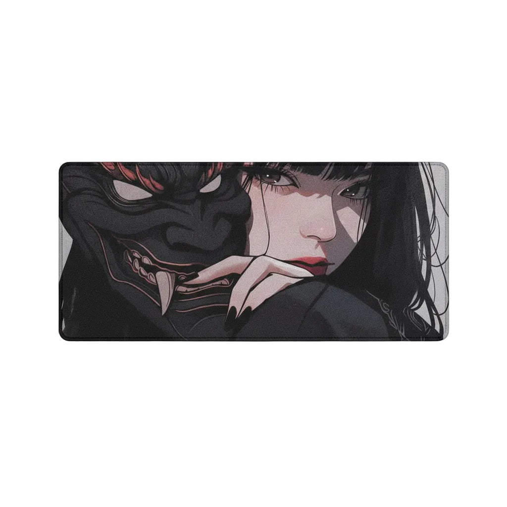 40x90cm Gaming Samurai Oni Mouse Pad Japan Mask Girl Deskmat Large Gamer Professional Premium Mousepad Speed Control Accessories