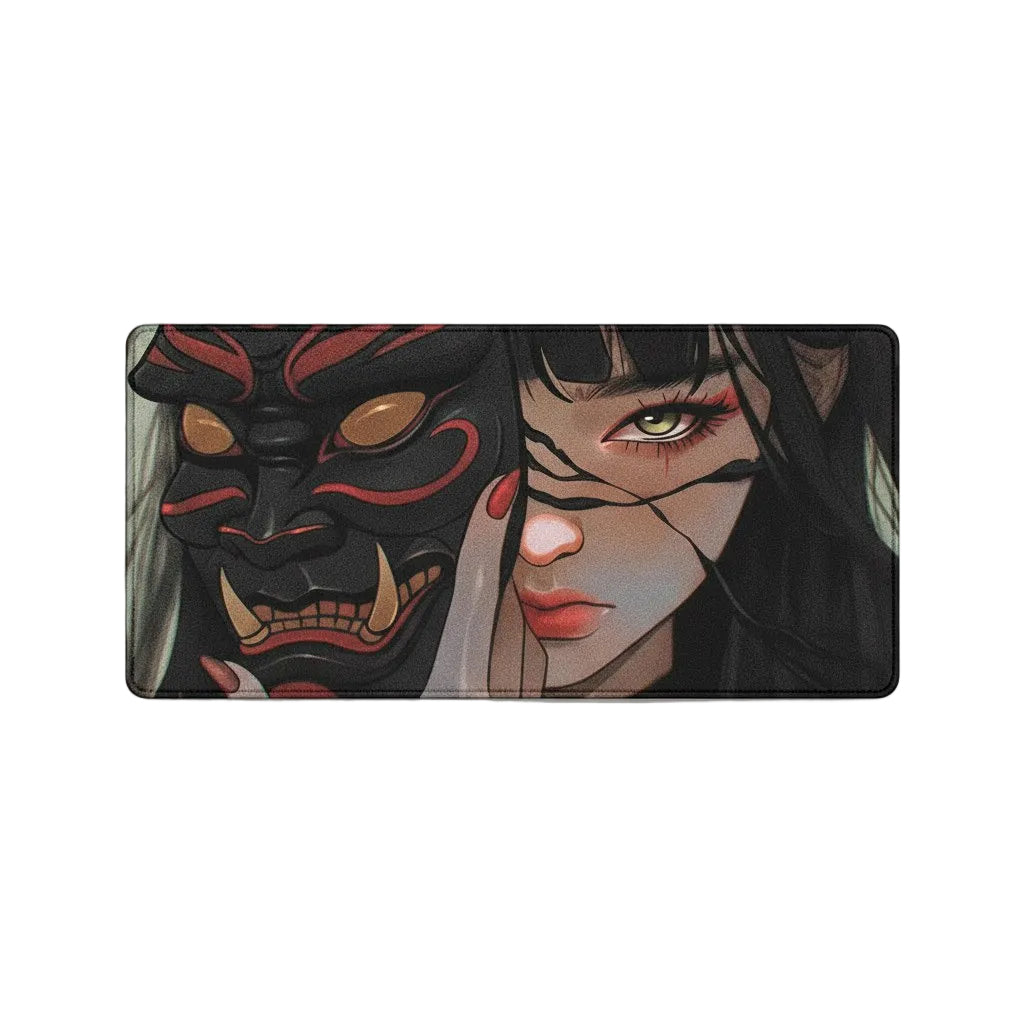 40x90cm Gaming Samurai Oni Mouse Pad Japan Mask Girl Deskmat Large Gamer Professional Premium Mousepad Speed Control Accessories