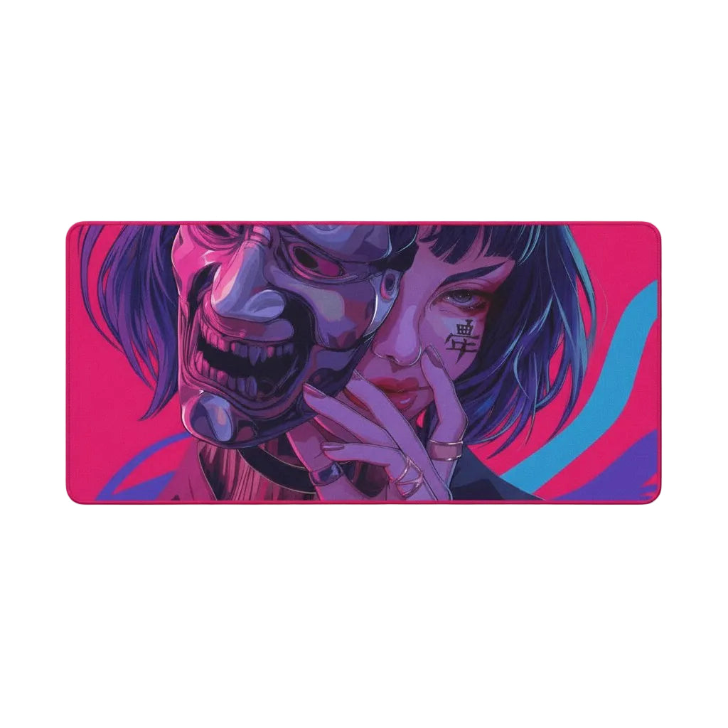 40x90cm Gaming Samurai Oni Mouse Pad Japan Mask Girl Deskmat Large Gamer Professional Premium Mousepad Speed Control Accessories