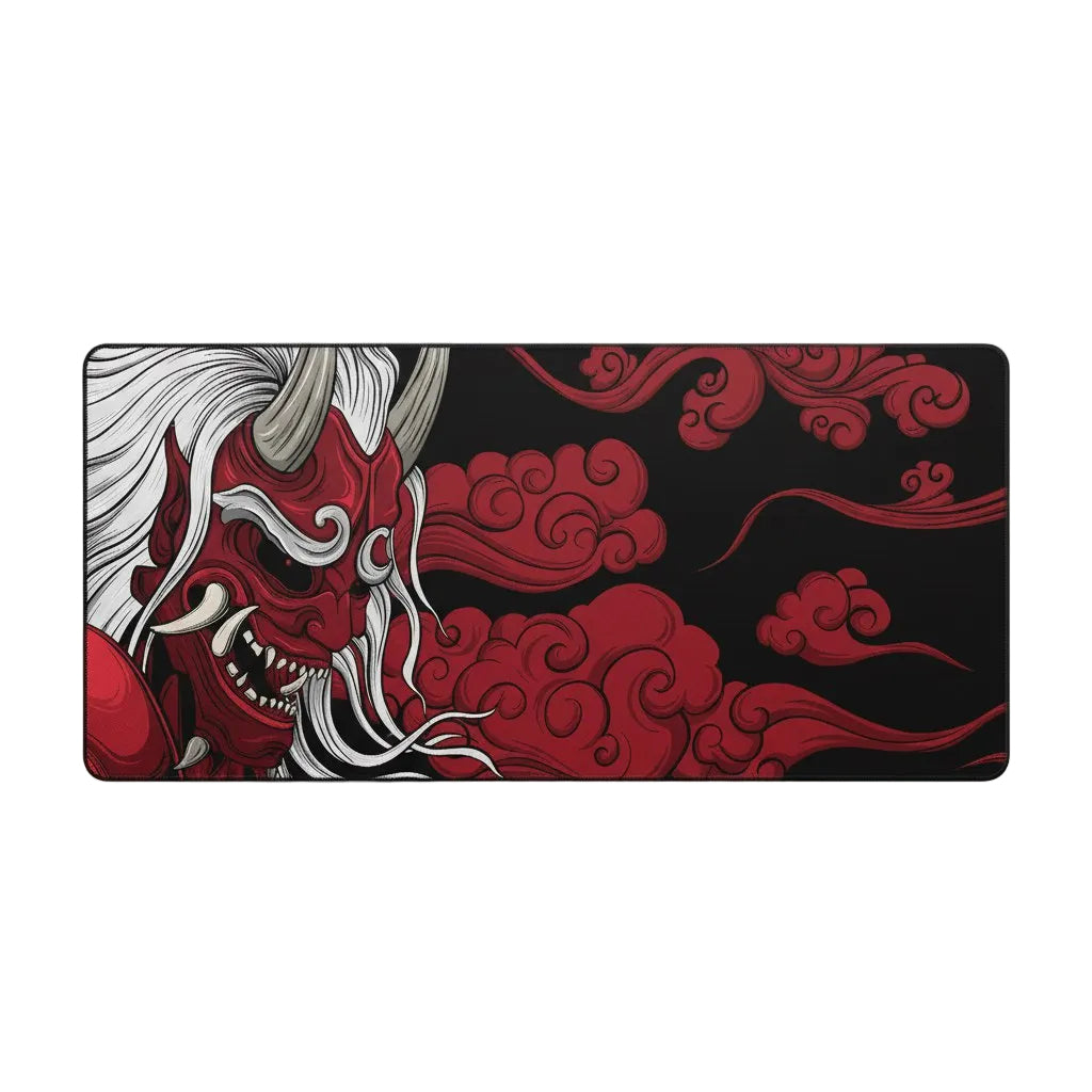 Black Ghost Face Non-slip Mouse Pad Gamer Desk Mat HD Print Japanese Samurai Devil Mask PC Gaming Accessories Computer Table Pad