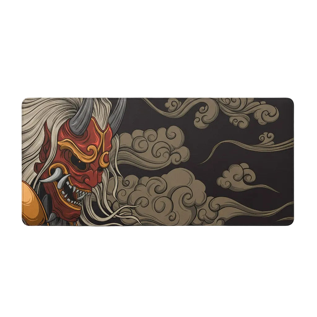 Black Ghost Face Non-slip Mouse Pad Gamer Desk Mat HD Print Japanese Samurai Devil Mask PC Gaming Accessories Computer Table Pad